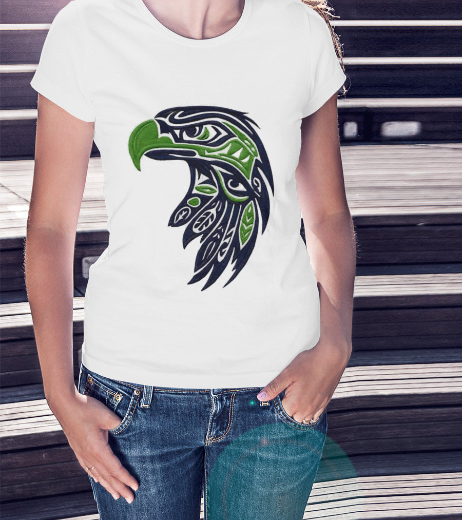 Seattle Seahawks Native American Tribal Art Eagle Head T-Shirt