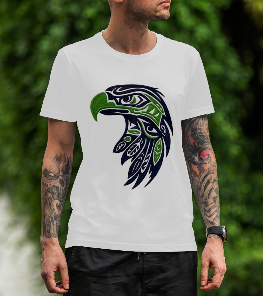 Seattle Seahawks Native American Tribal Art Eagle Head T-Shirt