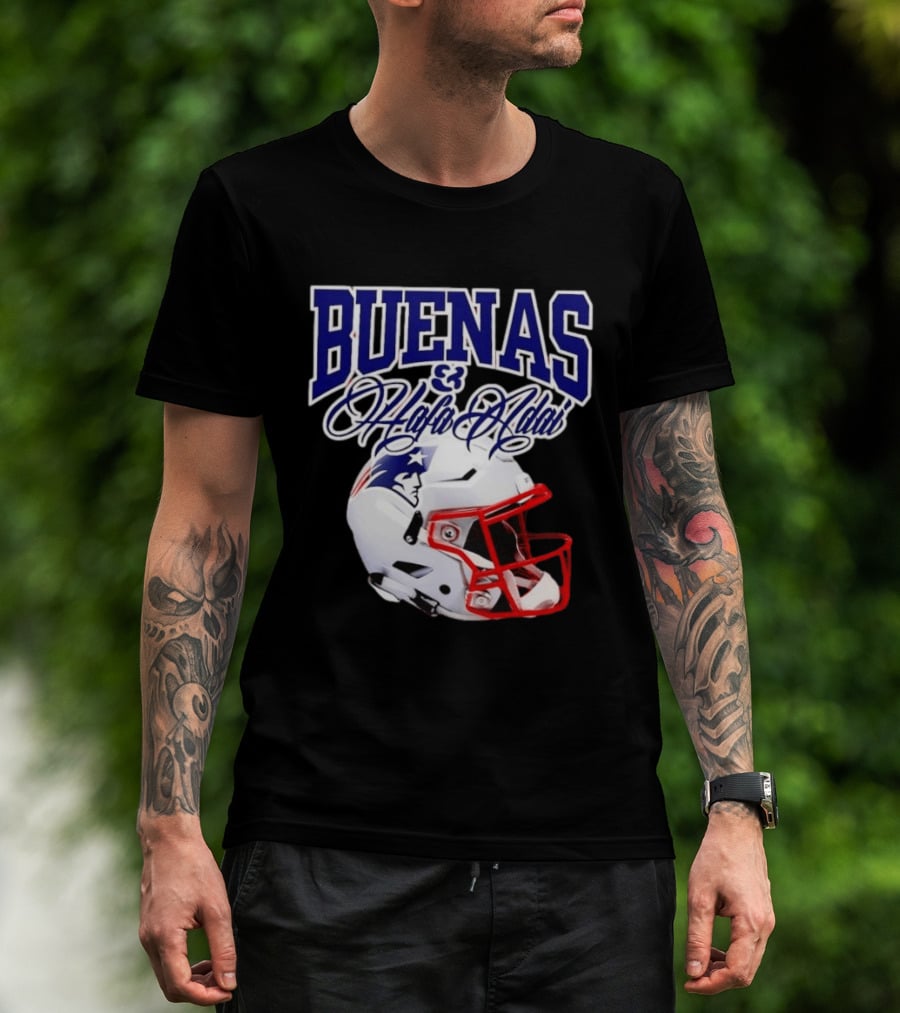 Buenas Hafa Adai New England Patriots Football Helmet T-Shirt
