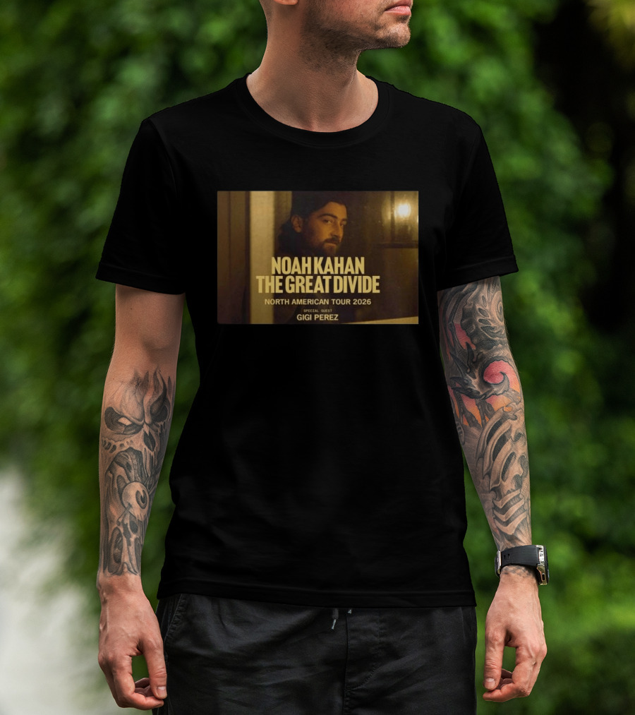 Noah Kahan The Great Divide North American Tour 2026 Special Guest Gigi Perez T-Shirt