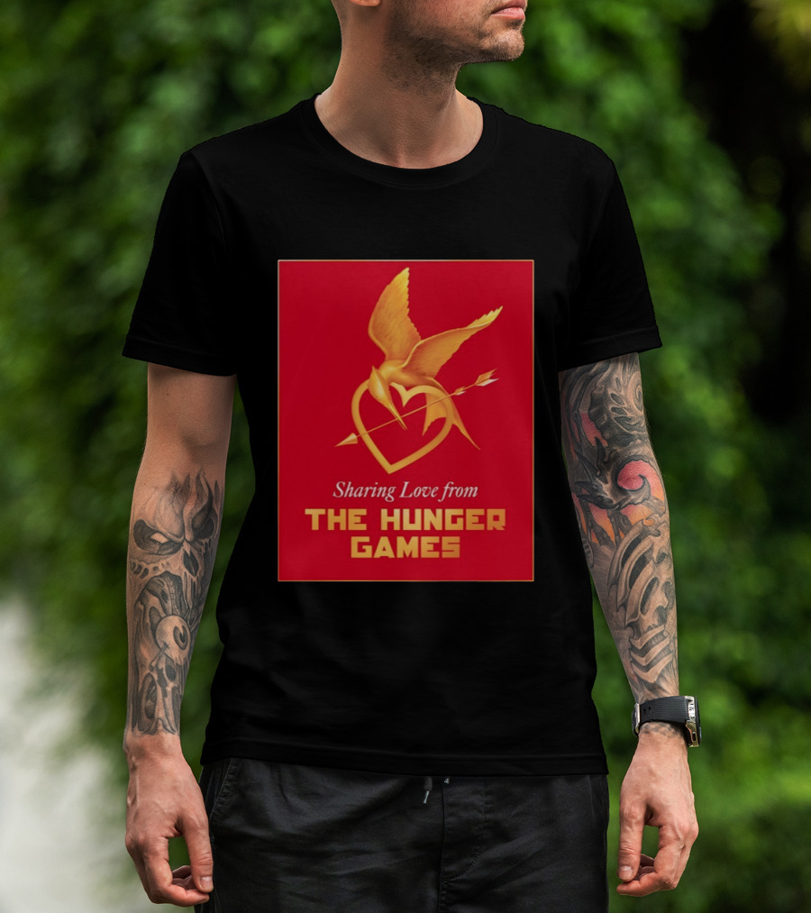 Sharing Love From The Hunger Games Mockingjay Heart T-Shirt