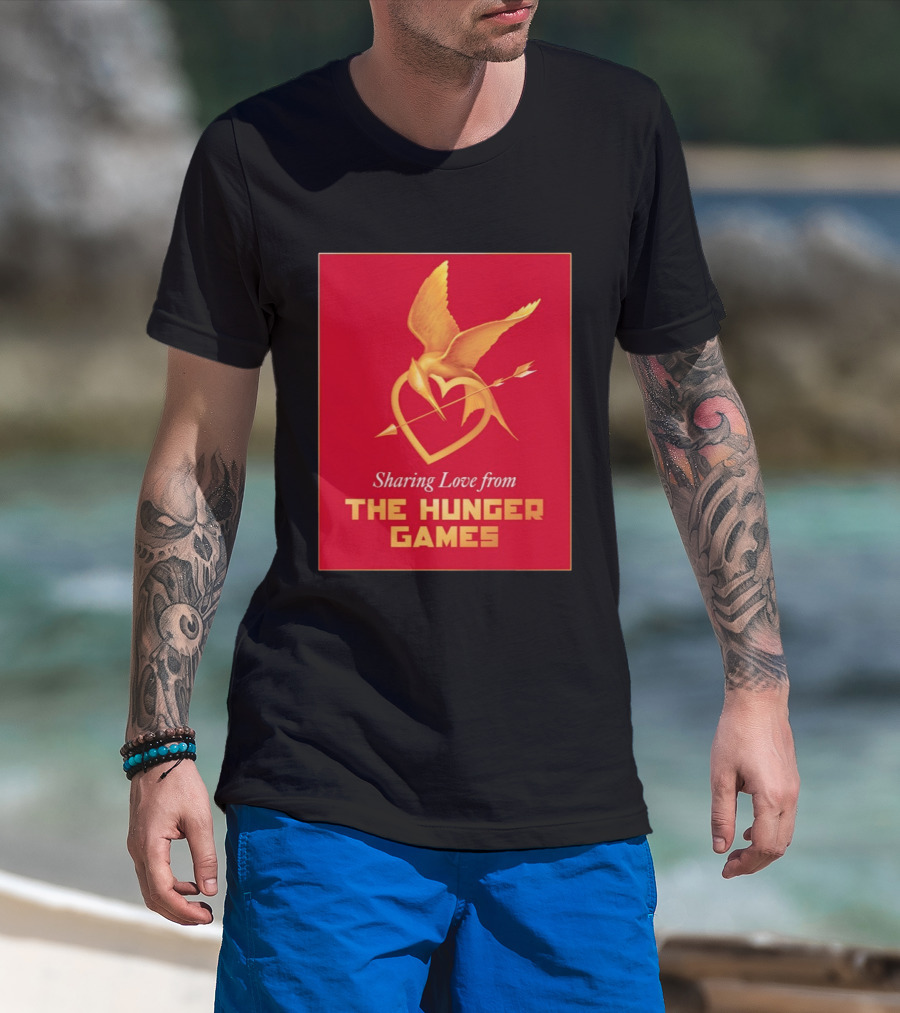 Sharing Love From The Hunger Games Mockingjay Heart T-Shirt