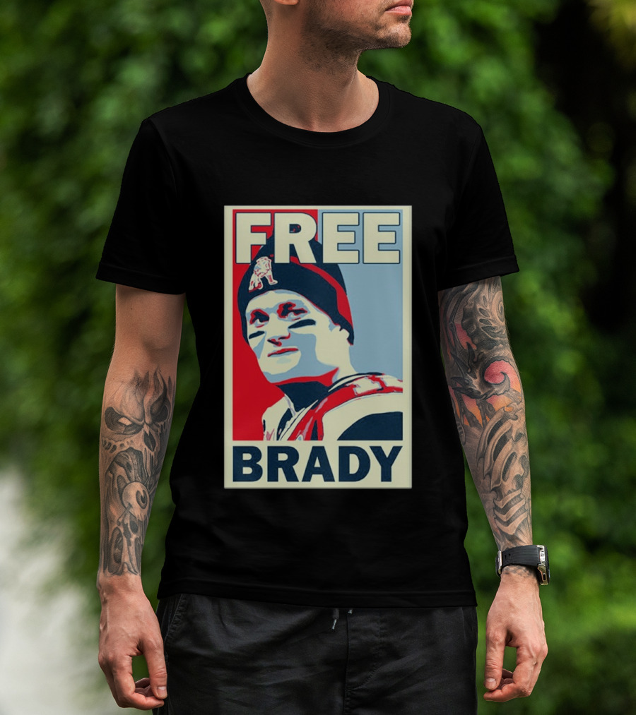 New England Patriots Free Brady Style Sports T-Shirt