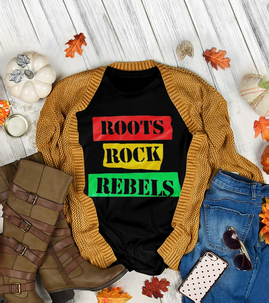 Roots Rock Rebels Reggae Rasta Vibes T-Shirt