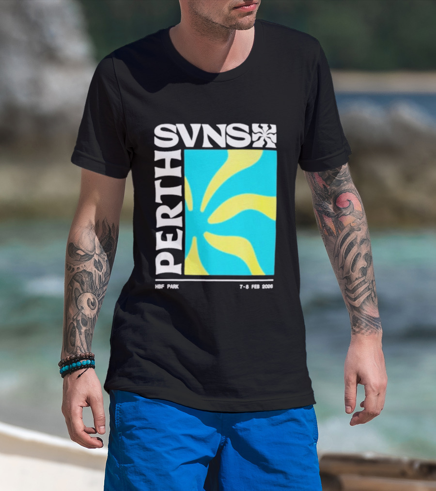 SVNS Perth 2026 Event 7 8 Feb Yellow Blue T-Shirt