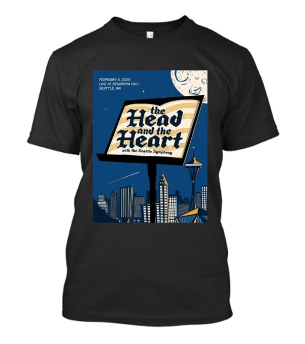 The Head And The Heart With Seattle Symphony Feb 6 2026 Benaroya Hall Seattle T-Shirt