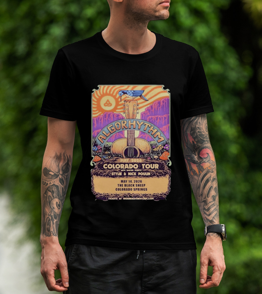 Algorhythm Colorado Tour May 2026 The Black Sheep Colorado Springs Style & Nick Poulin T-Shirt