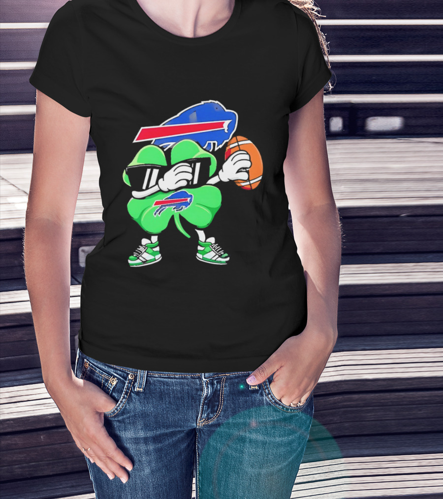 Buffalo Bills St Patrick's Day Shamrock Football T-Shirt