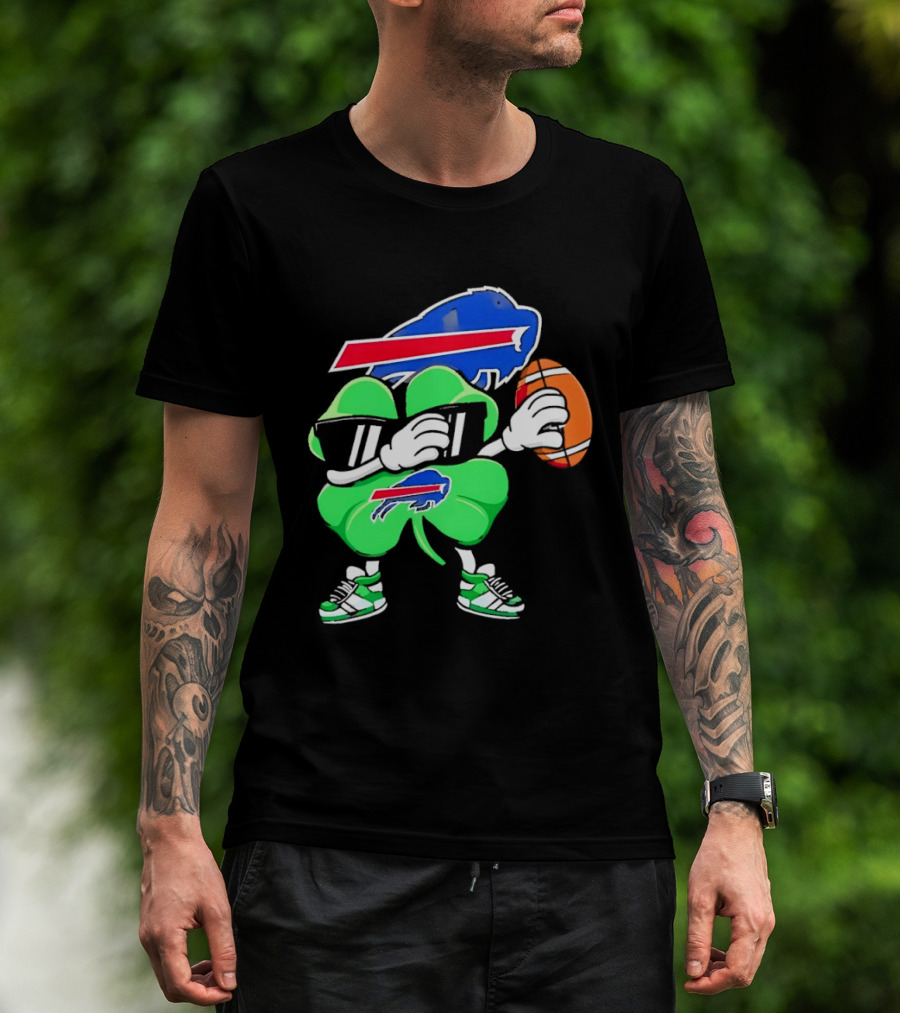Buffalo Bills St Patrick's Day Shamrock Football T-Shirt