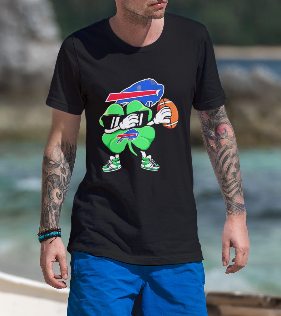 Buffalo Bills St Patrick's Day Shamrock Football T-Shirt