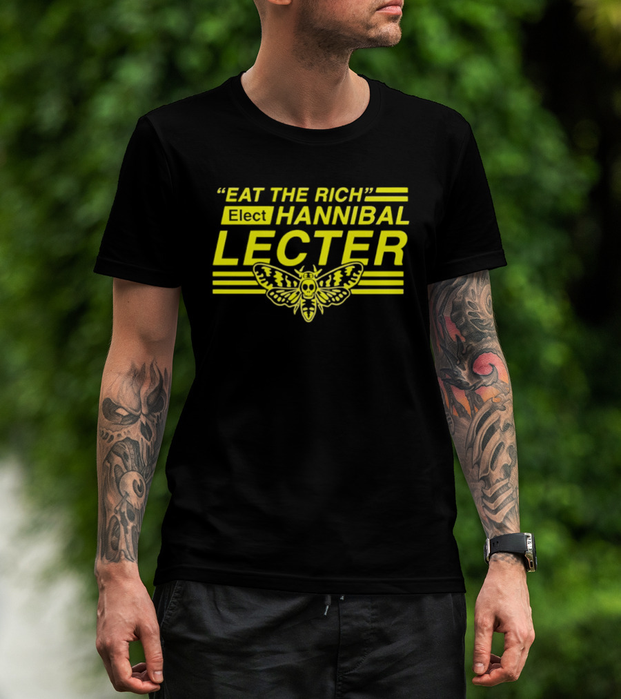 Eat The Rich Elect Hannibal Lecter Butterfly Skull T-Shirt