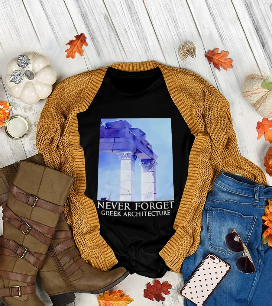 Never Forget Greek Architecture Two Columns T-Shirt