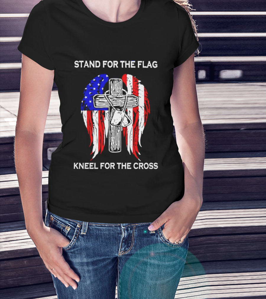Stand For The Flag Kneel For The Cross USA Wings T-Shirt