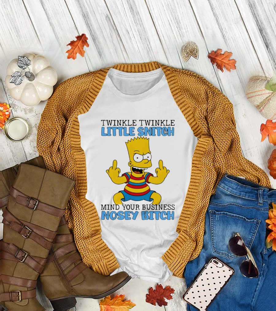 Twinkle Twinkle Little Snitch Bart Mind Your Business Nosey T-Shirt