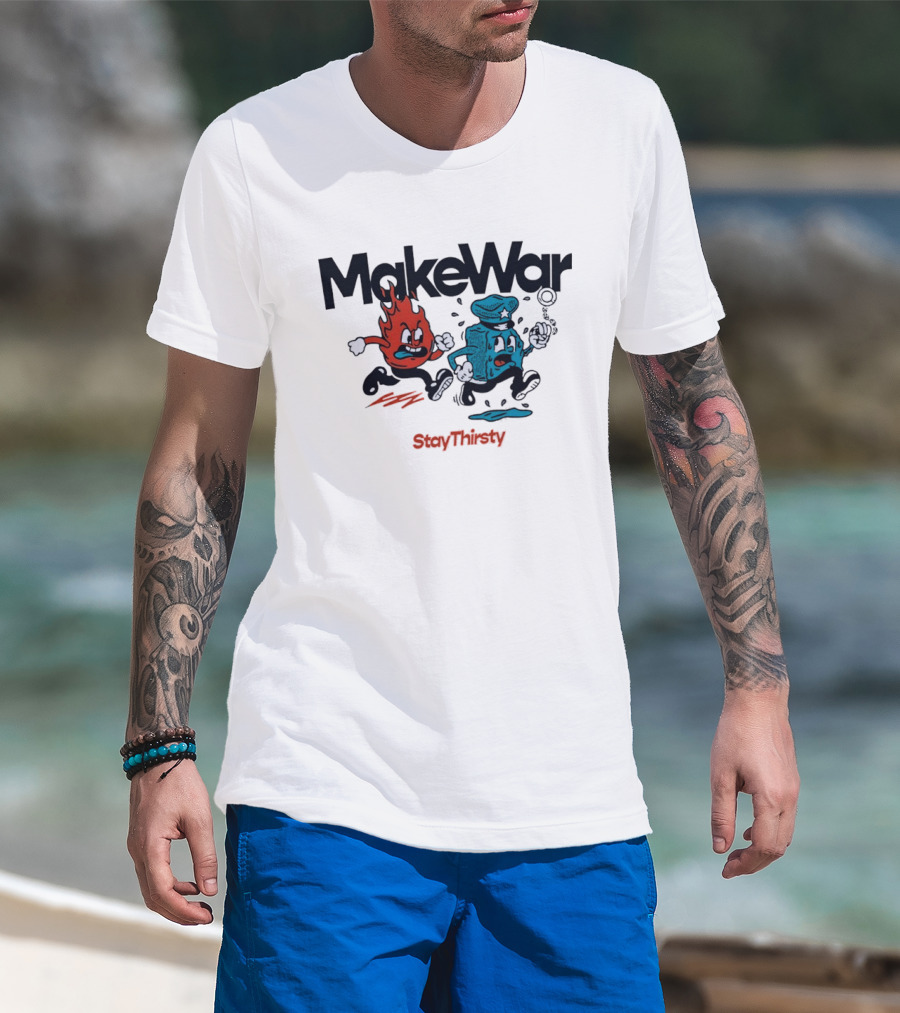 MakeWar StayThirsty Flame Police Chase Animation T-Shirt