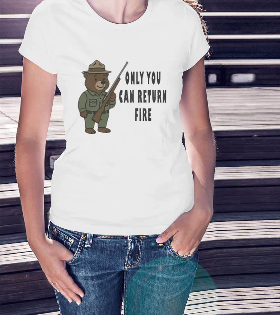 Smokey Bear Only You Can Return Fire Ranger Rifle T-Shirt