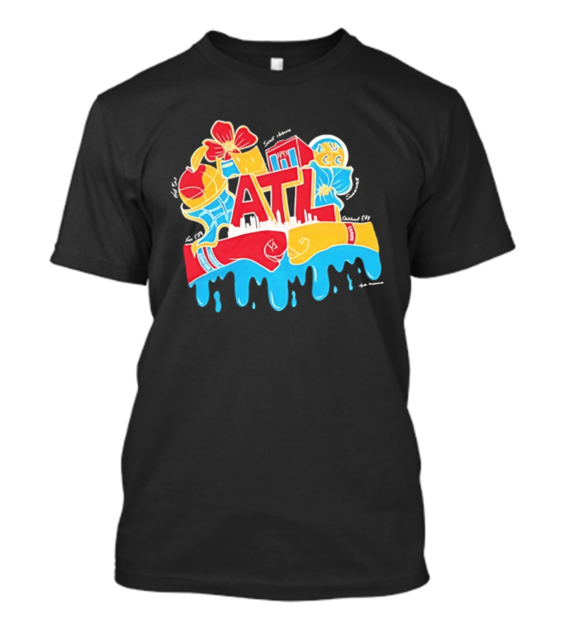 ATL Atlanta Hawks Basketball Drip Street T-Shirt
