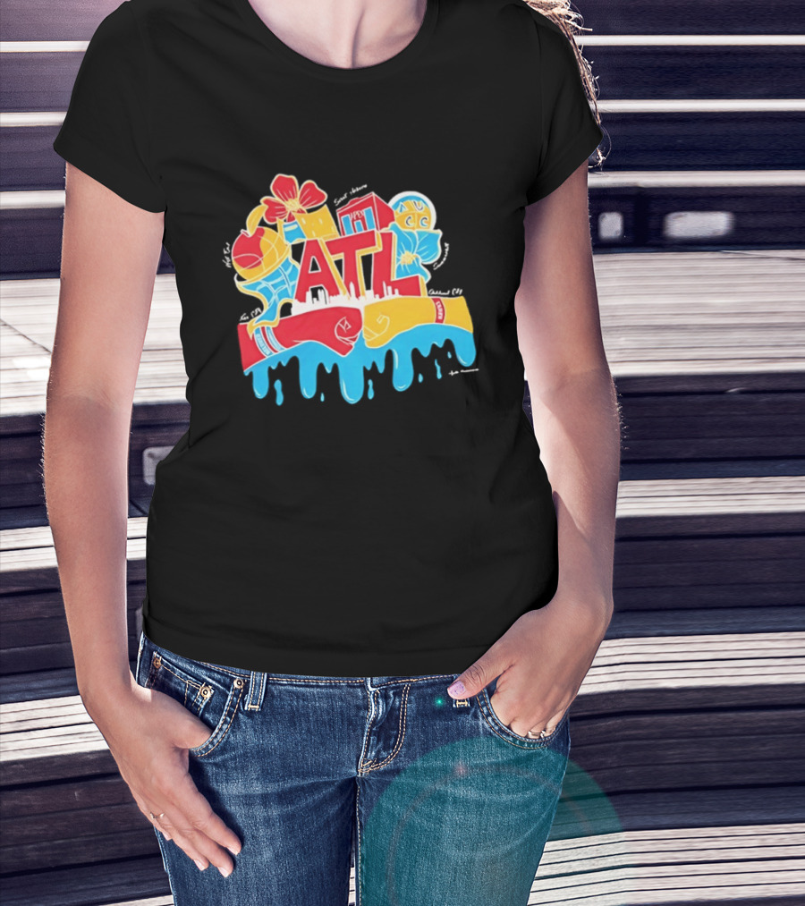 ATL Atlanta Hawks Basketball Drip Street T-Shirt