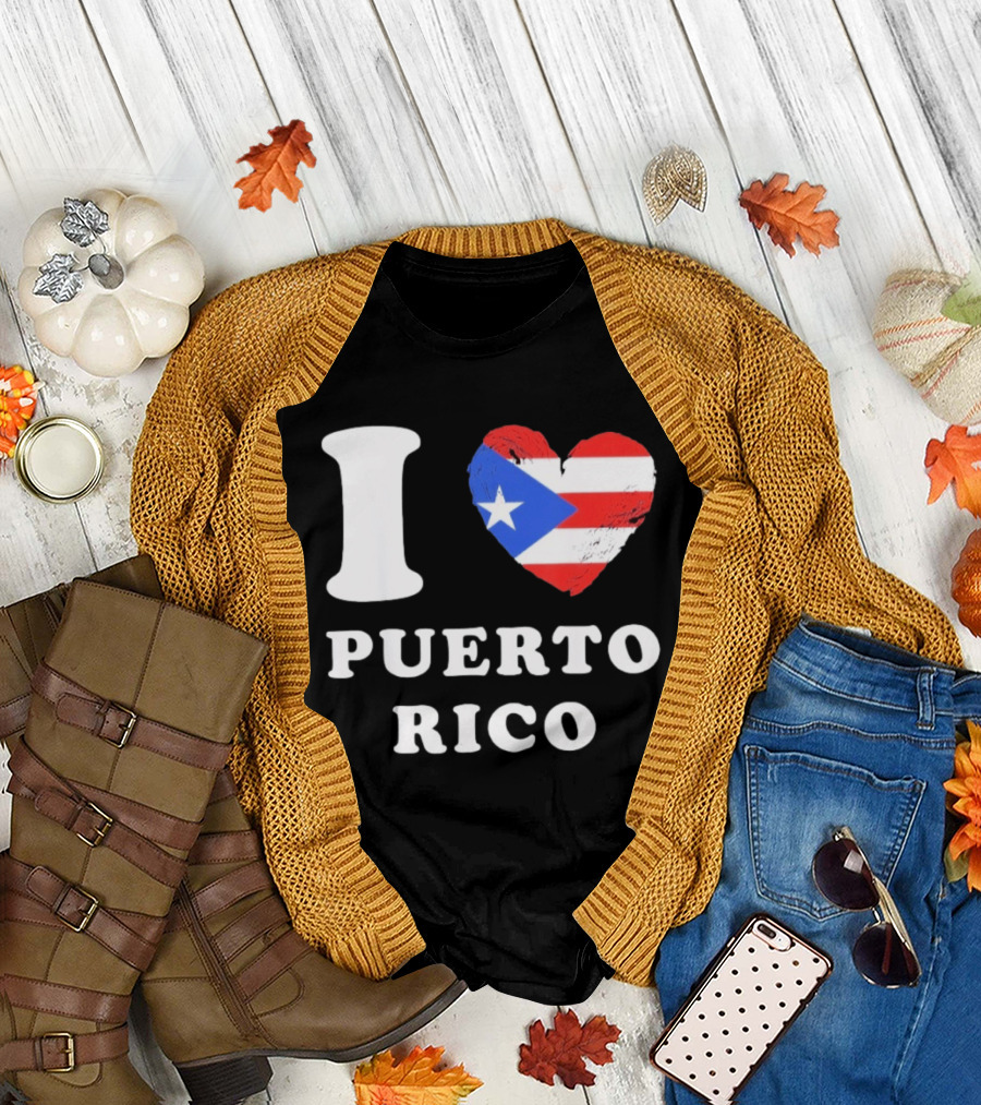 I Heart Puerto Rico Flag T-Shirt