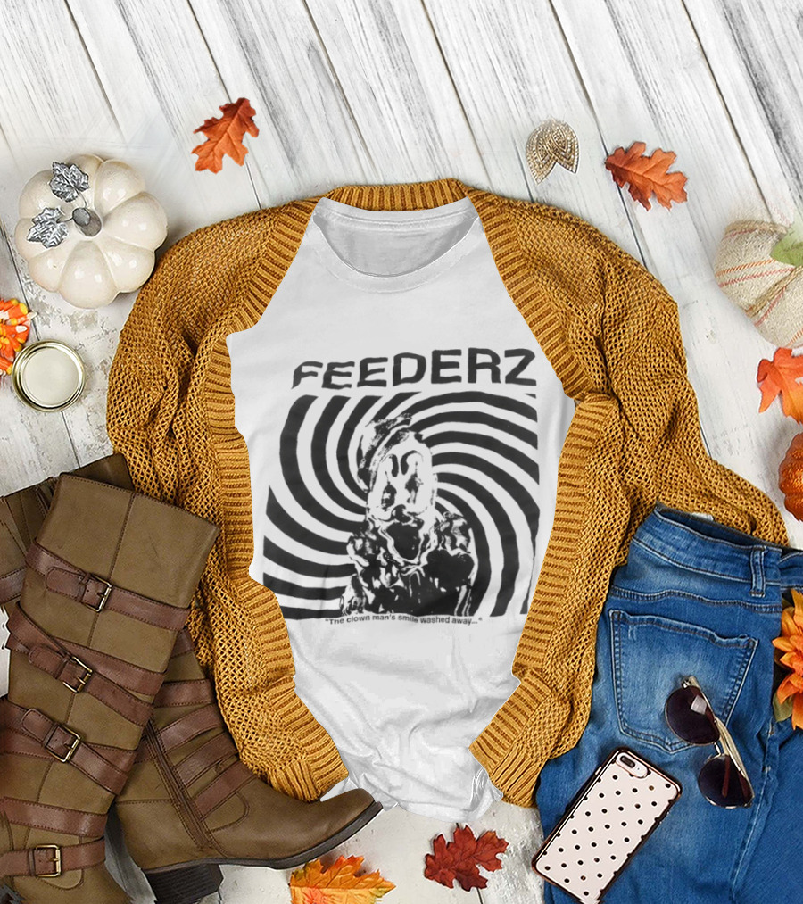 Feederz Clown Man's Smile Washed Away Spiral T-Shirt