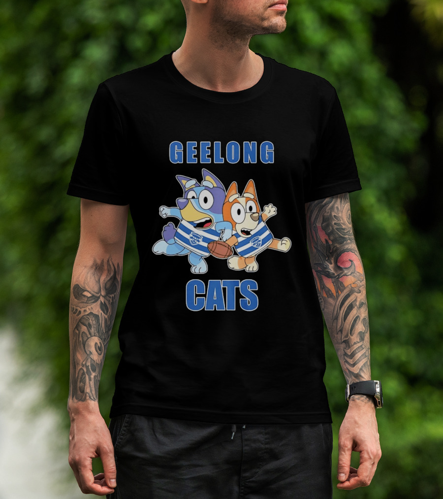 Bluey Bingo Geelong Cats Football Fans Rugby Outfits T-Shirt