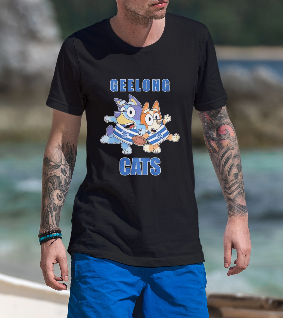 Bluey Bingo Geelong Cats Football Fans Rugby Outfits T-Shirt