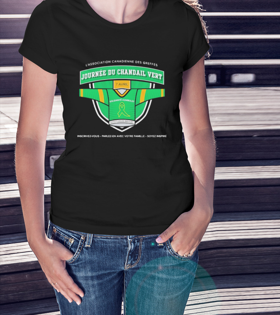 L'association Canadienne Des Greffes Solidarité Humboldt Journée Du Chandail Vert Avril T-Shirt