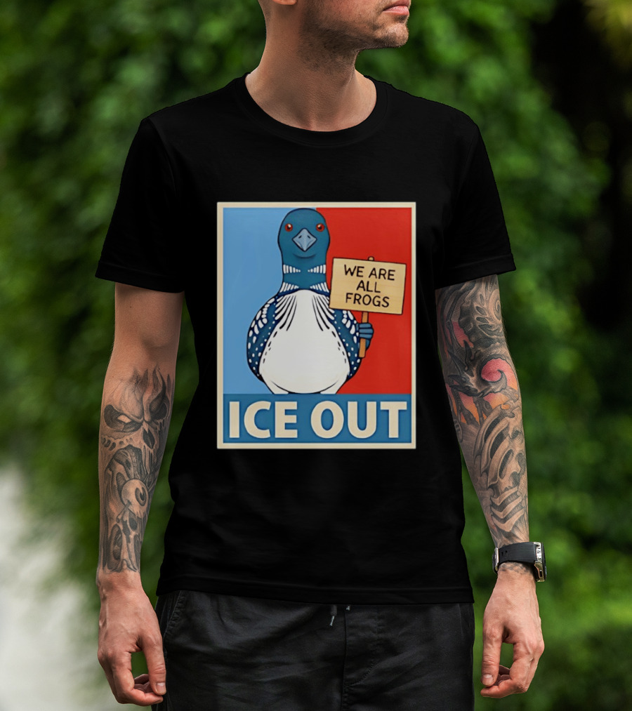 Minnesota State Bird Loon Ice Out We Are All Frogs T-Shirt