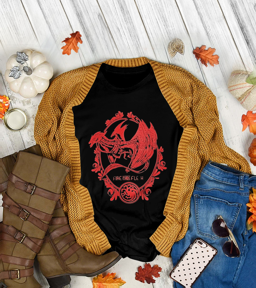 Dragon Targaryen Fire Made Flesh House Sigil T-Shirt