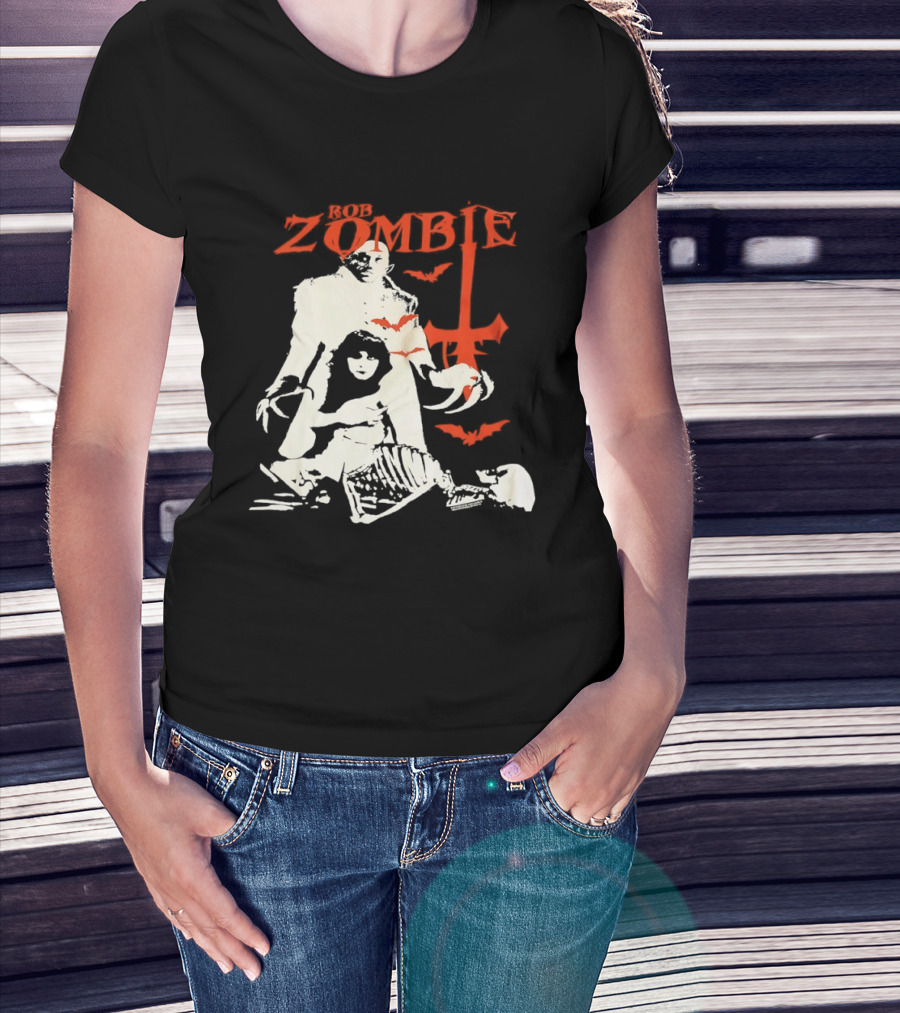 Rob Zombie Horror Red Bats Halloween T-Shirt