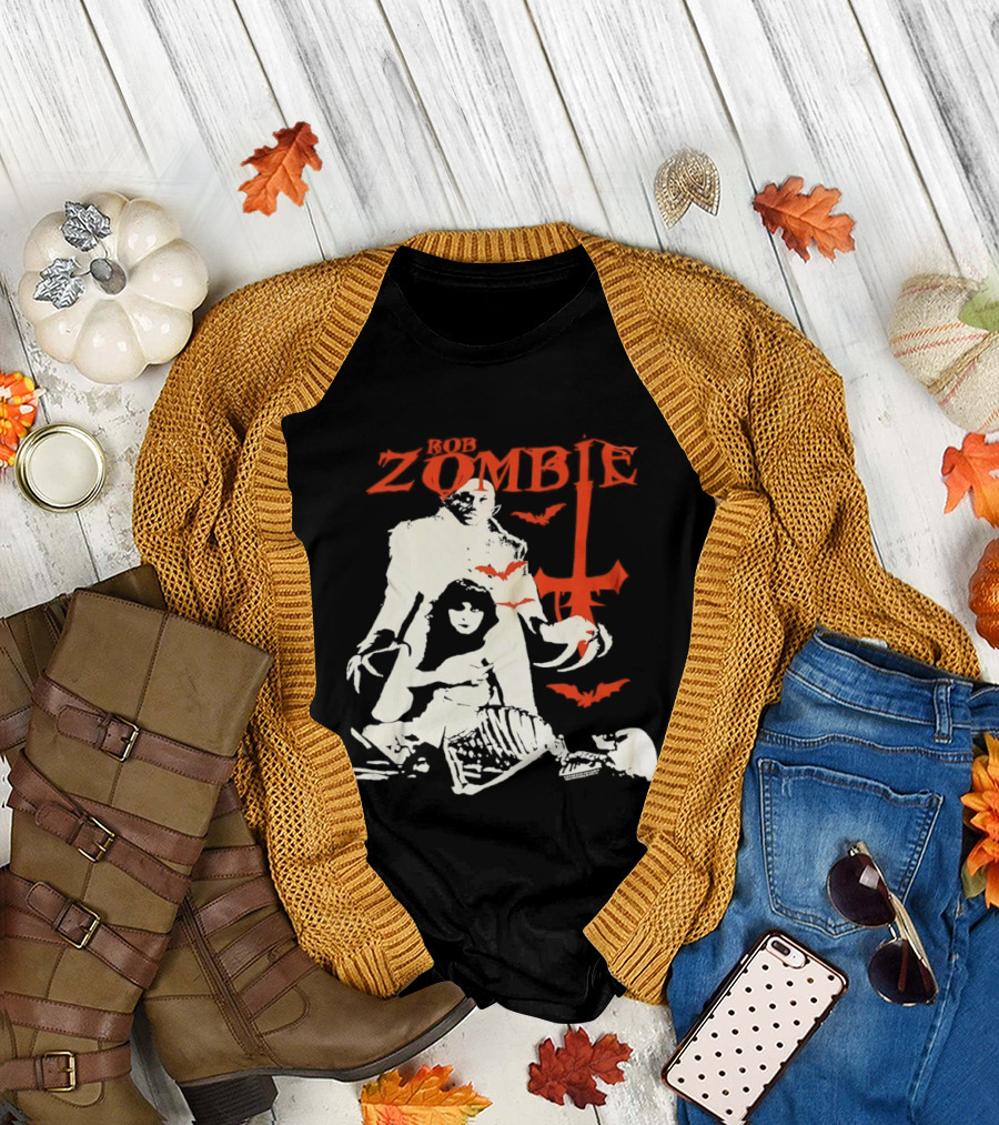 Rob Zombie Horror Red Bats Halloween T-Shirt
