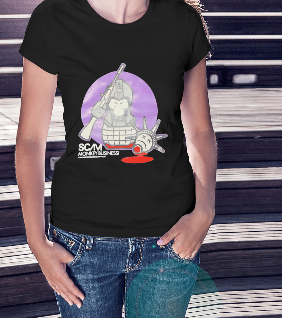 Scam Monkey Business Industries 2010 Liberty Statue T-Shirt