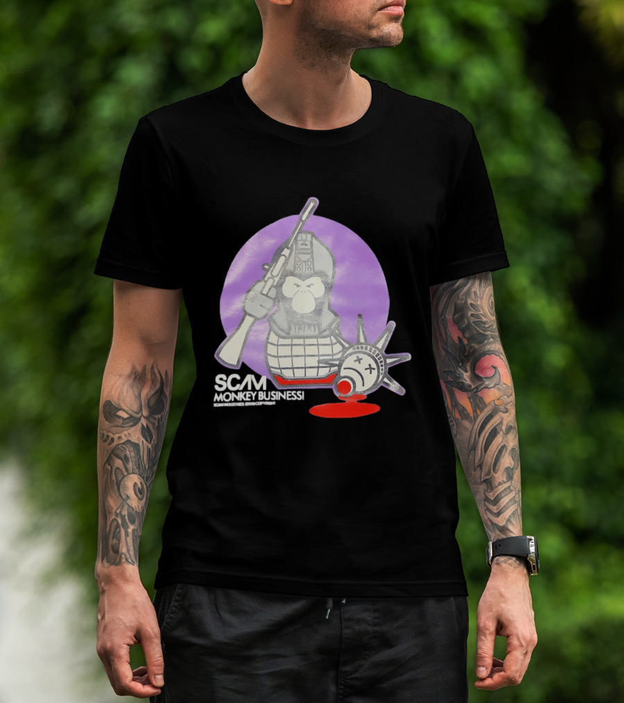 Scam Monkey Business Industries 2010 Liberty Statue T-Shirt