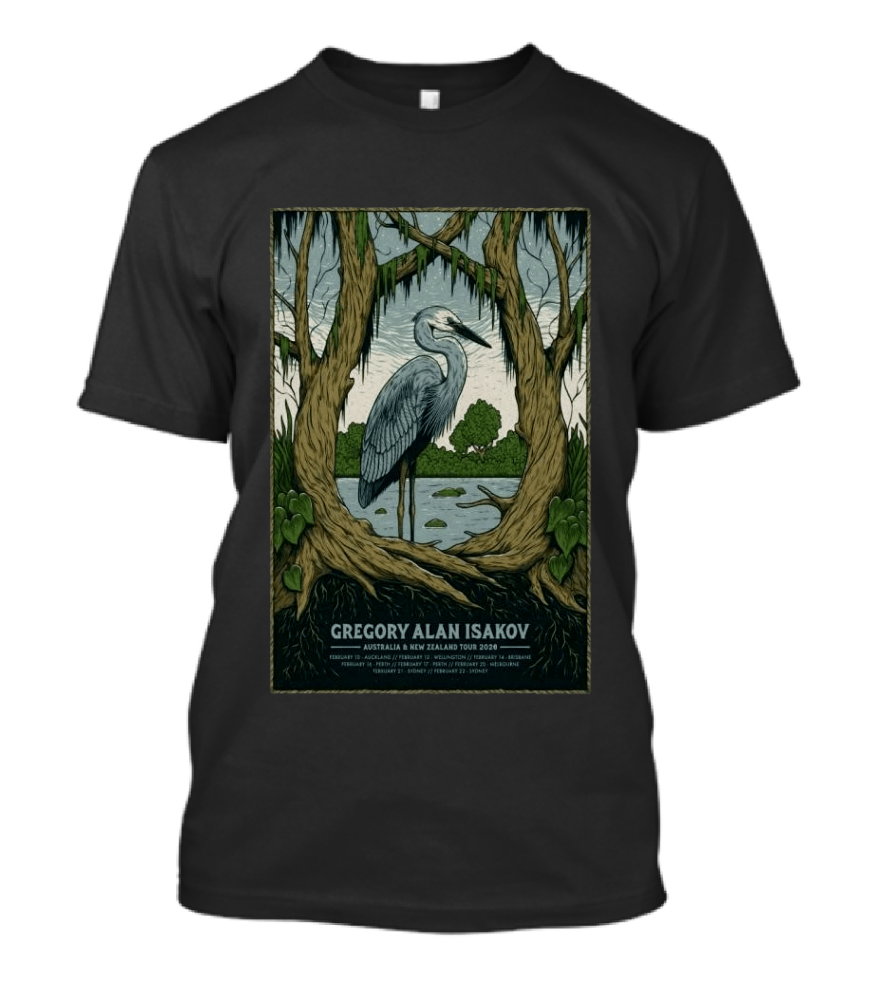 Gregory Alan Isakov Australia And New Zealand Tour 2026 Heron Scenic T-Shirt