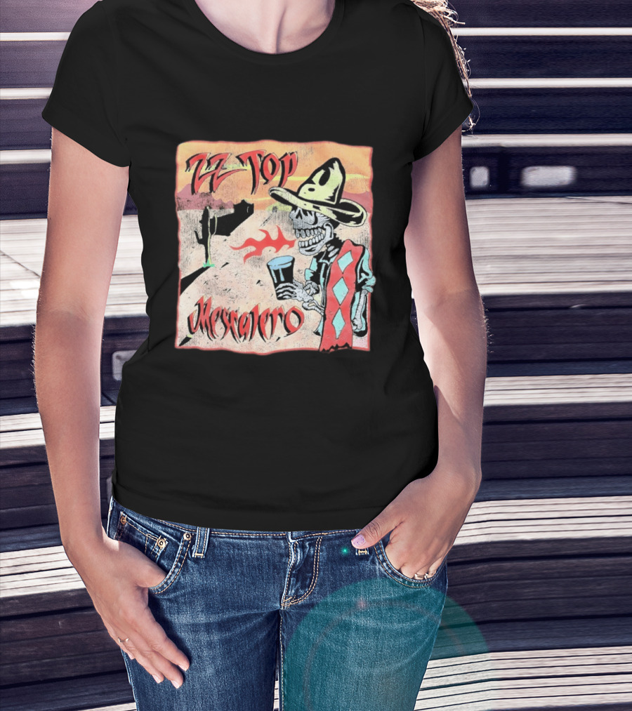 ZZ Top Mescalero Skeleton Desert Scene T-Shirt