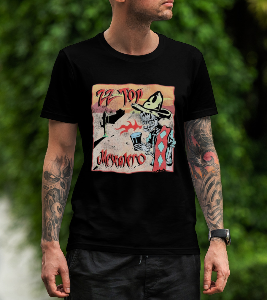ZZ Top Mescalero Skeleton Desert Scene T-Shirt