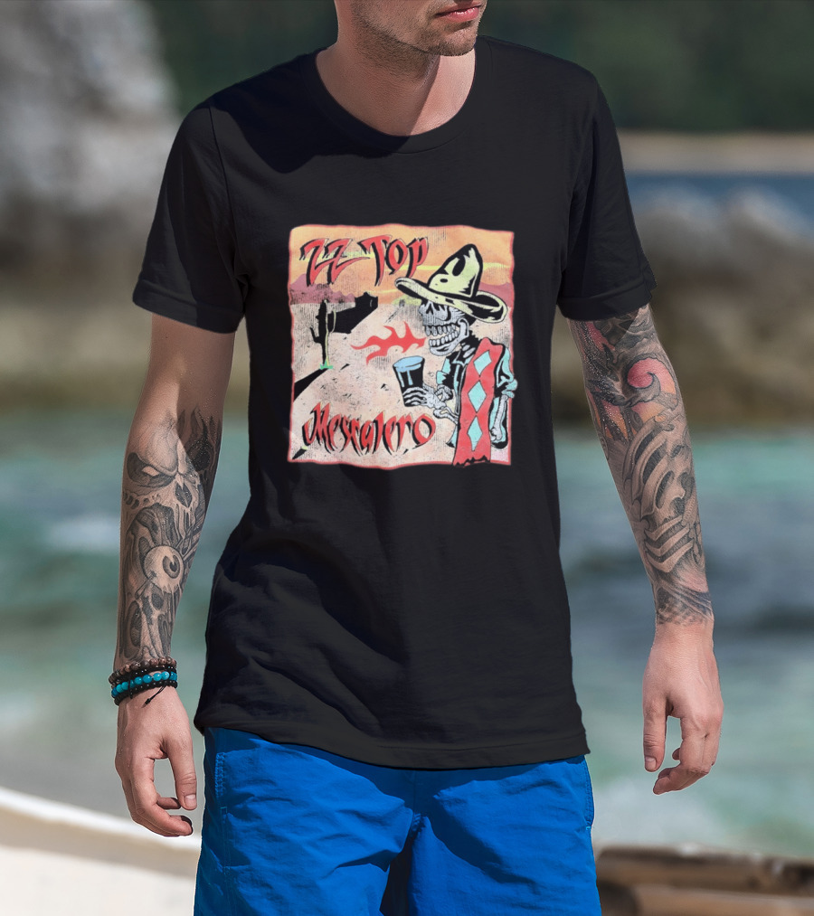 ZZ Top Mescalero Skeleton Desert Scene T-Shirt