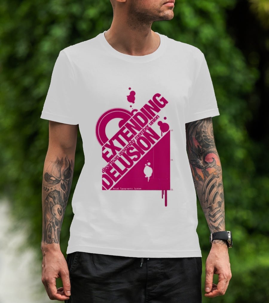 Extending Delusion Bipartisan Assembly Member Union Pink Skater Splatter T-Shirt