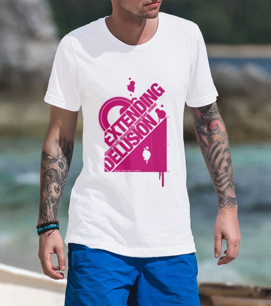 Extending Delusion Bipartisan Assembly Member Union Pink Skater Splatter T-Shirt