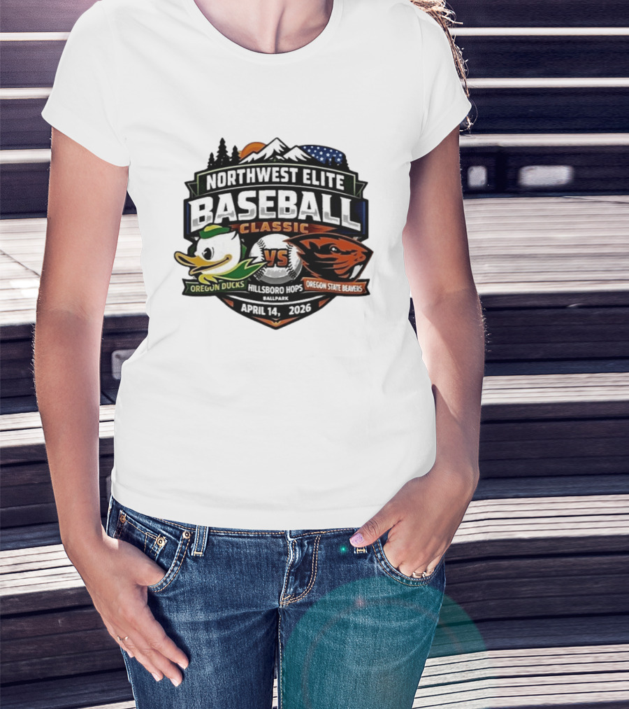 Northwest Elite Baseball Classic Oregon Ducks Vs Oregon State Beavers Hillsboro Hops Ballpark April 14 2026 T-Shirt