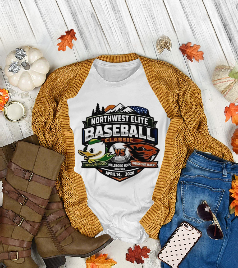 Northwest Elite Baseball Classic Oregon Ducks Vs Oregon State Beavers Hillsboro Hops Ballpark April 14 2026 T-Shirt