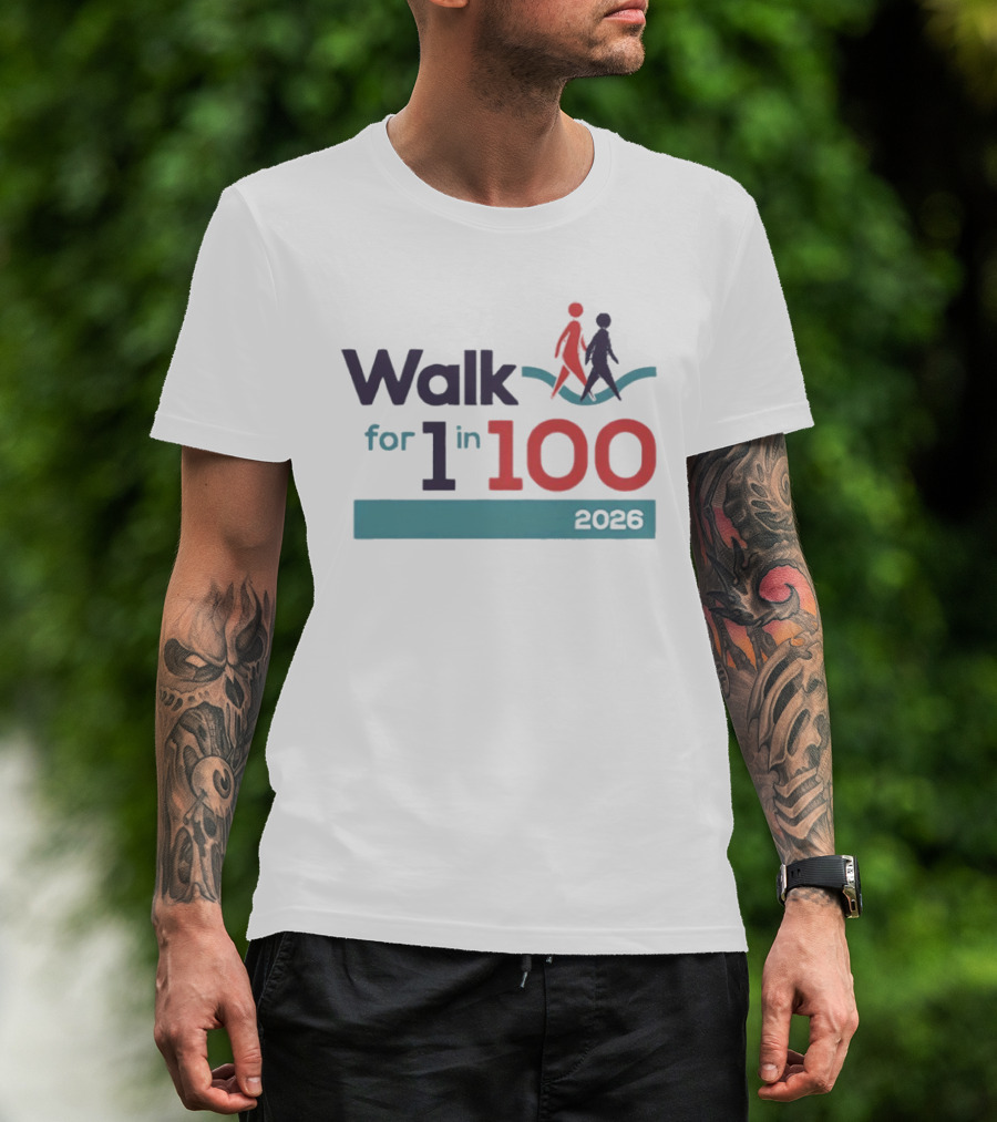 Walk For 1 In 100 2026 Event Awareness Campaign T-Shirt