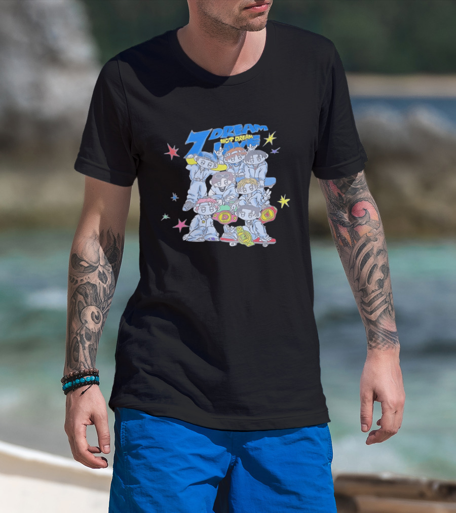 7 Dream NCT Dream Time Riders Ver With Cartoon Characters And Stars T-Shirt