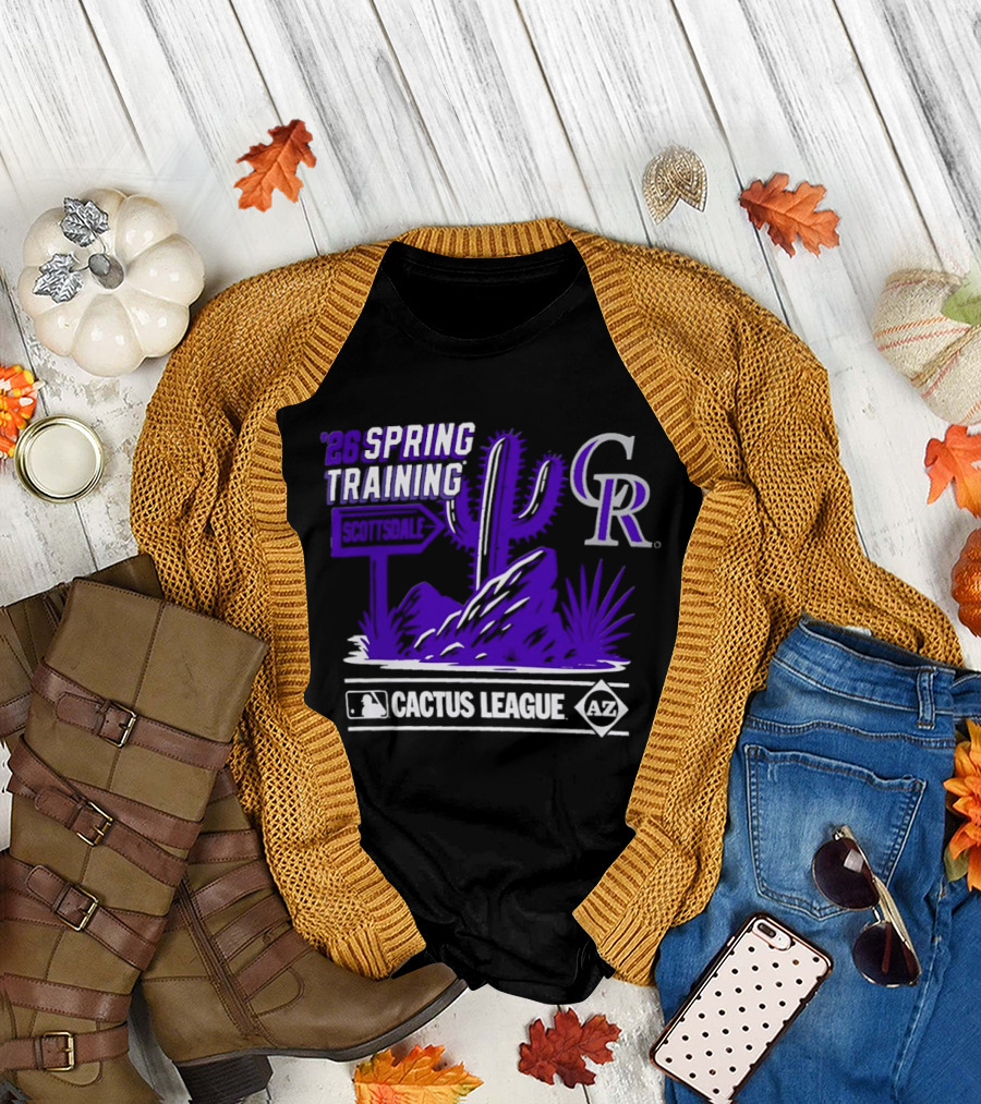 Colorado Rockies CR MLB 2026 Cactus League Spring Training Desert Scene T-Shirt