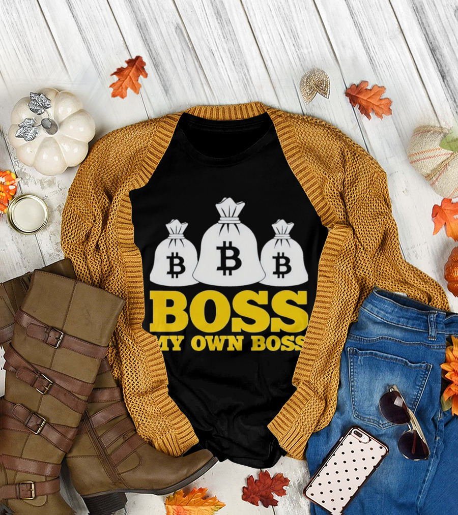 Boss My Own Boss Bitcoin Money Bags T-Shirt