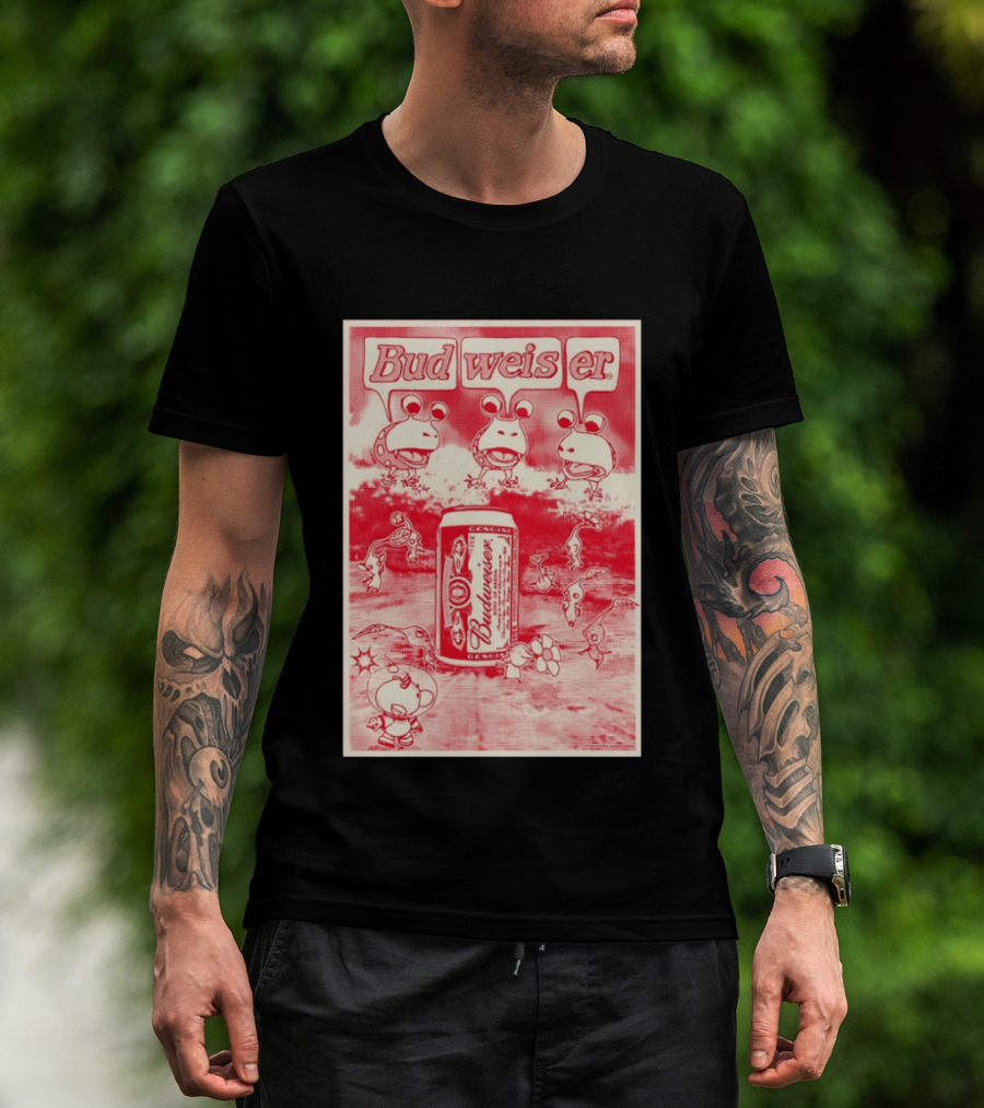 Budweiser Bud Weis Er Anheuser Busch Beer Can Frog Characters T-Shirt