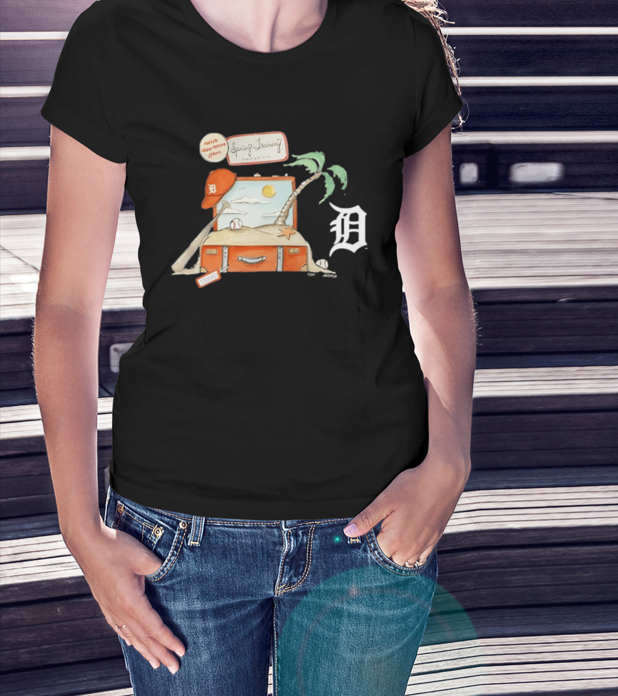 Detroit Tigers Tiny Turnip 2026 Spring Training Palm Tree Baseball Vintage Suitcase T-Shirt