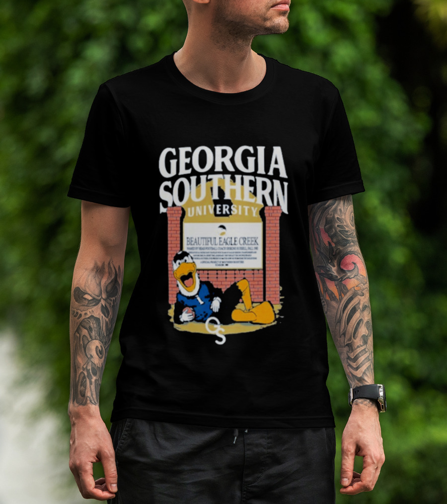 Georgia Southern University Beautiful Eagle Creek Mascot Relaxing Brick Sign T-Shirt