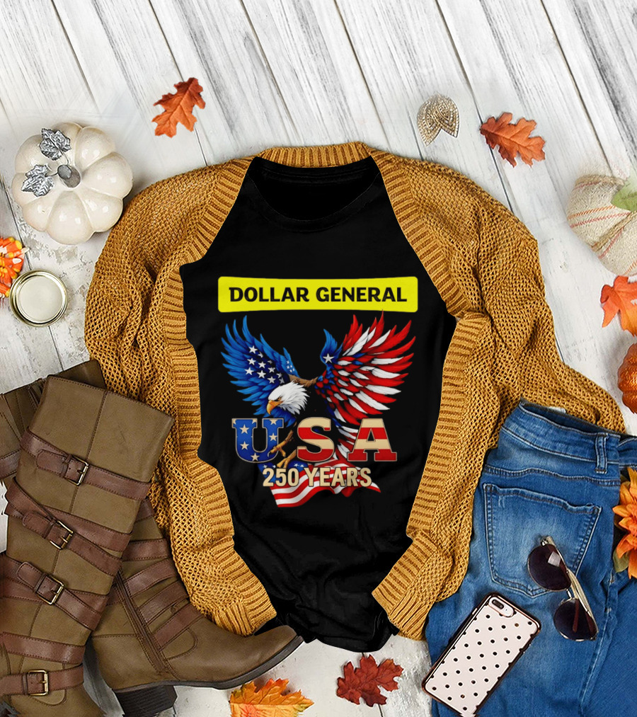 Dollar General Eagle USA 250 Years of America Flag T-Shirt