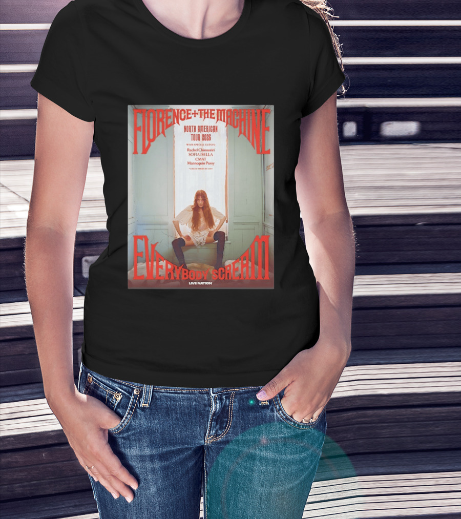 Florence Welch And The Machine North American Tour 2026 Everybody Scream Live Nation Special Guests T-Shirt